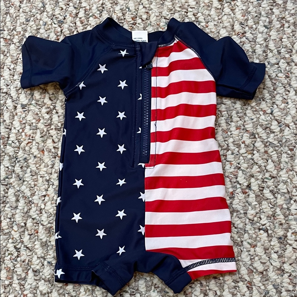 Patriotic Stars and Stripes Baby Bathing Suit